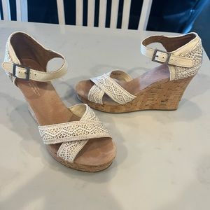 Cream Toms Wedges